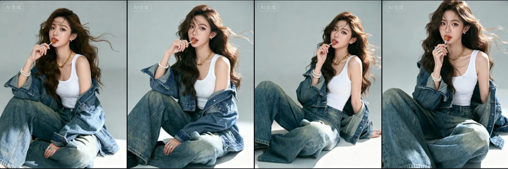 不用相机不用棚!1张自拍就能生成「复古甜酷丹宁大片」 不用相机不用棚!1张自拍就能生成「复古甜酷丹宁大片」