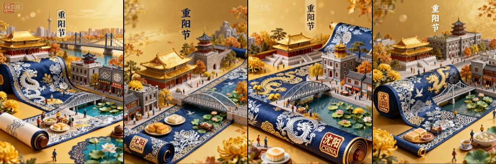3D立体重阳节海报生成教程:用AI绘出盛京秋韵与人文长卷 3D立体重阳节海报生成教程:用AI绘出盛京秋韵与人文长卷