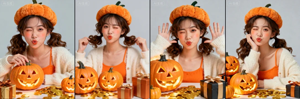 0 元 10 张!AI 万圣节「可爱鬼」写真教程,朋友圈 9 宫格秒封神 0 元 10 张!AI 万圣节「可爱鬼」写真教程,朋友圈 9 宫格秒封神