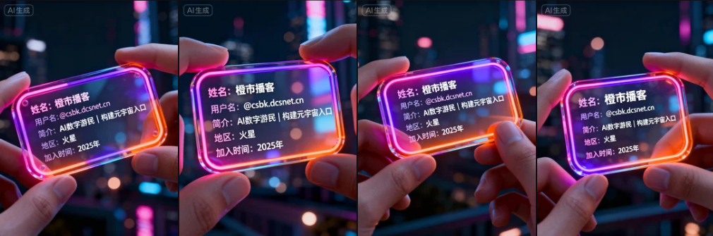 赛博风推特社交名片 3D 制作全教程:用 AI 打造未来感玻璃 ID 赛博风推特社交名片 3D 制作全教程:用 AI 打造未来感玻璃 ID