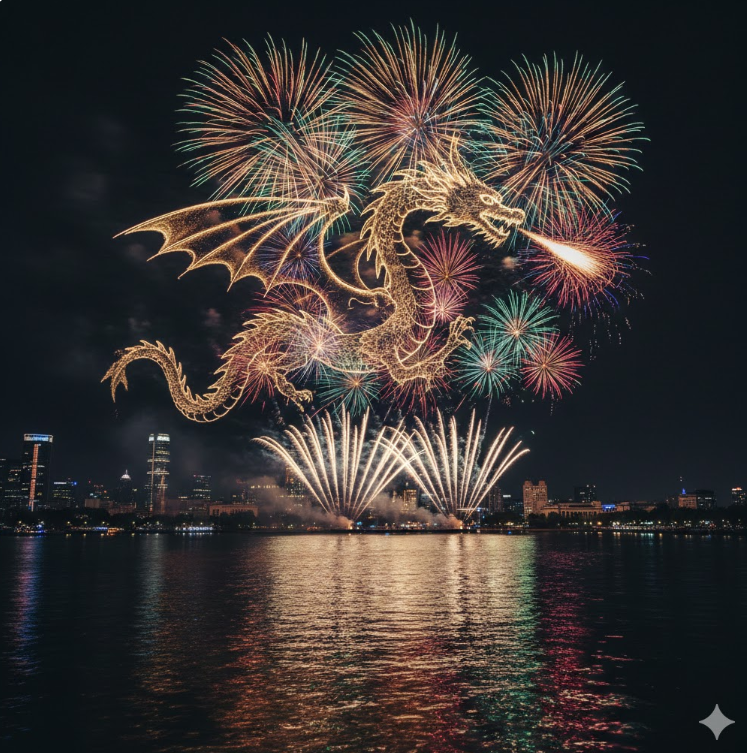 用AI生成惊艳烟花造型图像