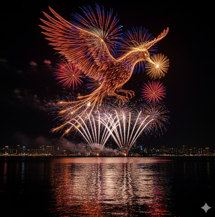 用AI生成惊艳烟花造型图像