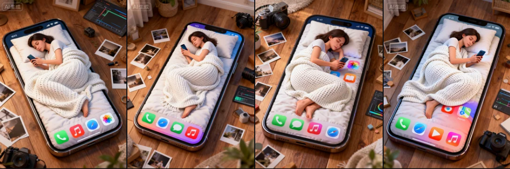 用 AI 把“我睡在手机上”做成超现实大片——文生图完整教程