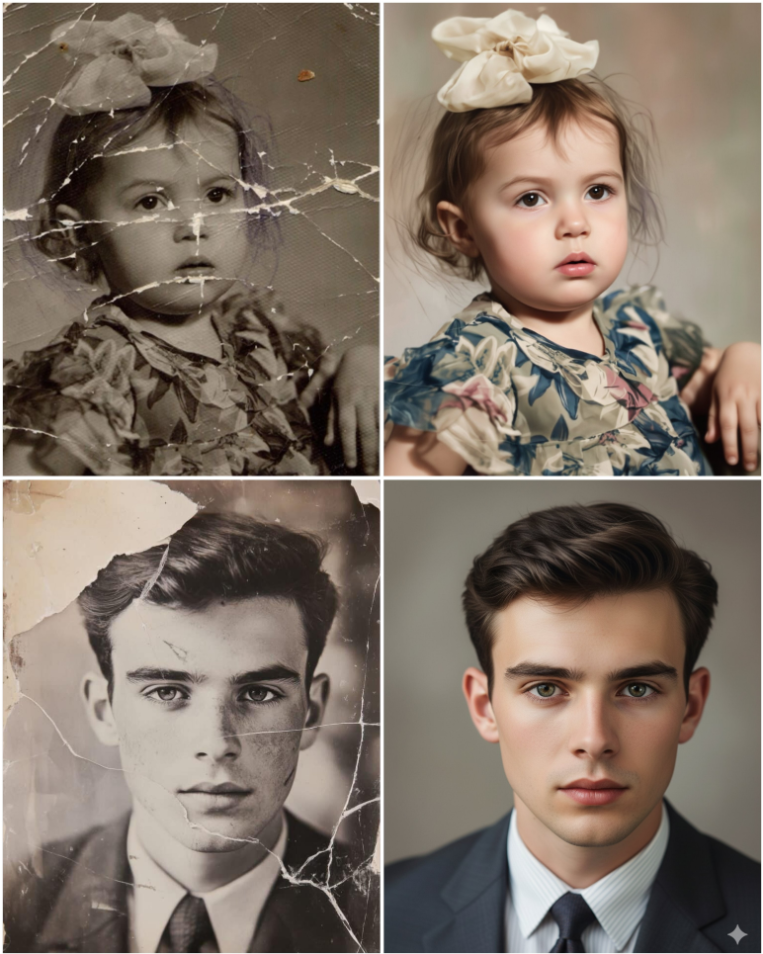 老照片修复AI神prompt！99%还原回忆+质感飙升