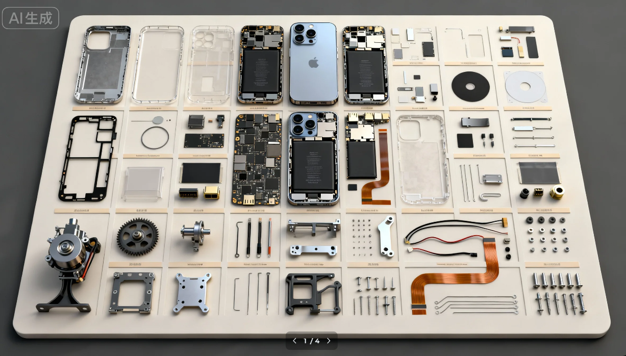 AI 产品组件肖像提示词教程：快速生成 8K 拆解图