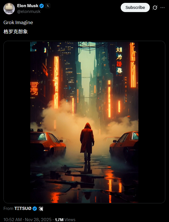 Grok认为的未来主义（cyberpunk）城市风格，有点震撼