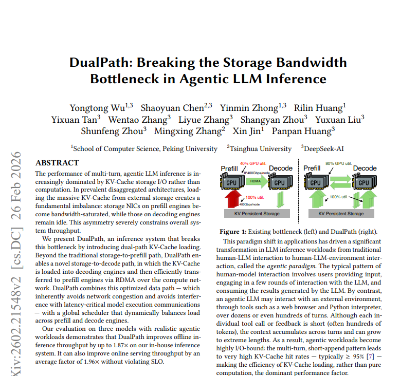 DeepSeek联合清北发布DualPath：如何打破智能体大模型的存储带宽瓶颈？