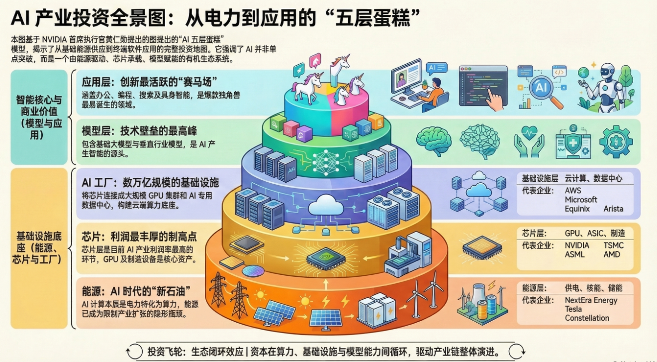 AI产业链投资地图：从电力到应用