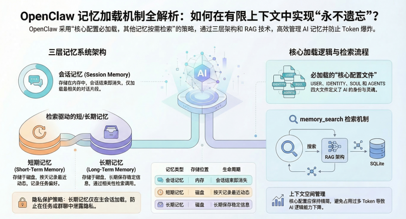 OpenClaw三层记忆系统详解：会话记忆、短期记忆与长期记忆