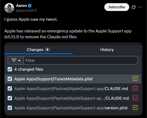 Apple 紧急下架！Apple 不小心把 Claude 的“使用手册”塞进了 iPhone 支持 App